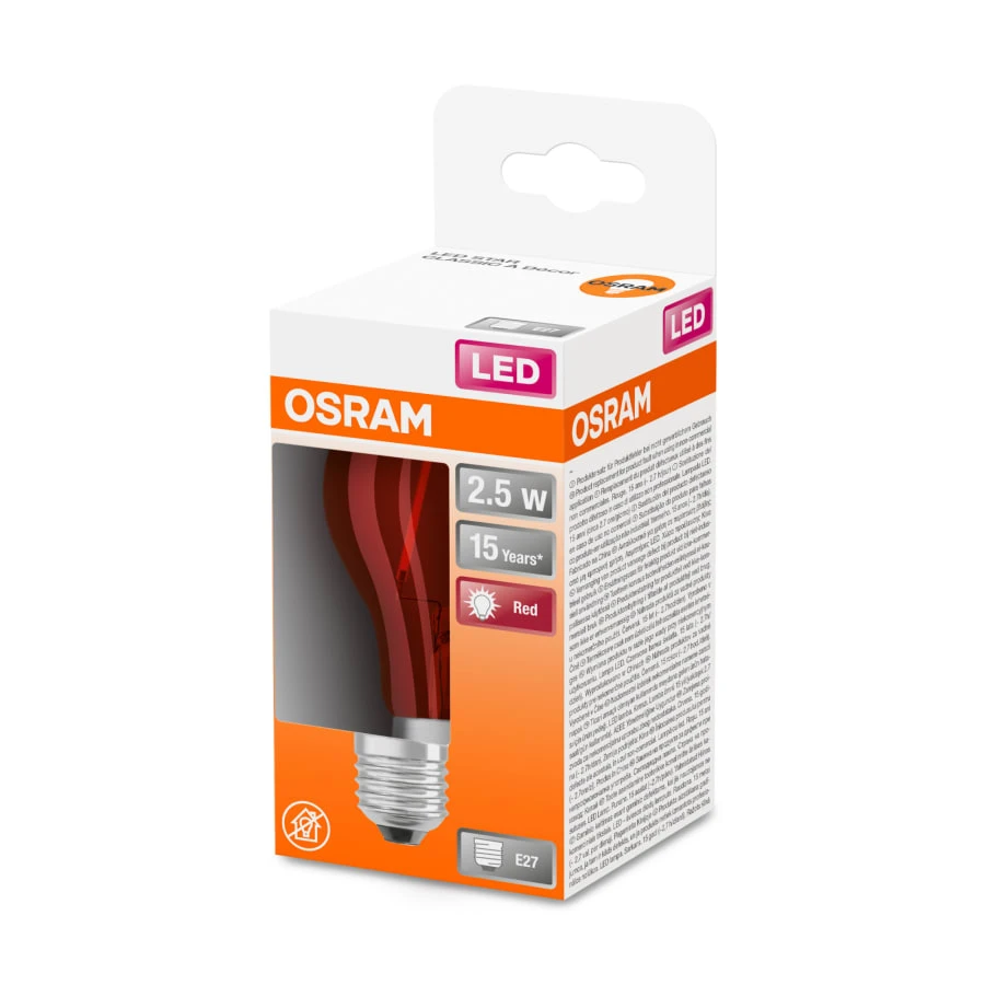 Osram E27 46lm 3000K Punainen Led-vakiolamppu 4 Osram E27 46lm 3000K Punainen Led-vakiolamppu - Image 2