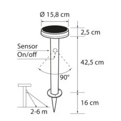 Airam Alan Solar 45cm Pihavalaisin 7 Airam Alan Solar 45cm Pihavalaisin -Kotitaloustavarat Kauppa 6435200263254 3