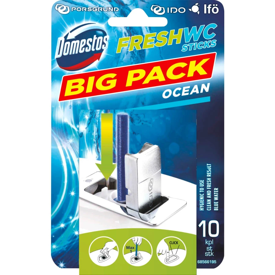Domestos Ocean 10-pack WC-raikastin 3 Domestos Ocean 10-pack WC-raikastin