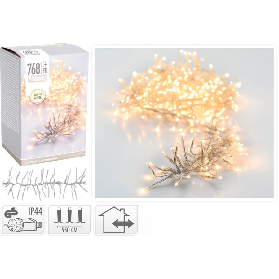 H&S Cluster 768-osainen Lämminvalkoinen Ledvalosarja 3 H&S Cluster 768-osainen Lämminvalkoinen Ledvalosarja